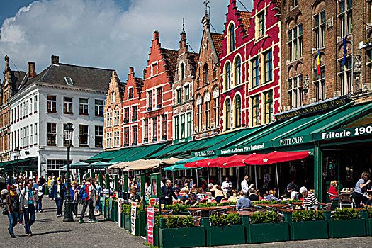 餐馆,建筑,市场,中世纪,城镇,布鲁日,比利时