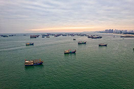 广西北海银滩滨海风光雕塑城市建筑风光航拍