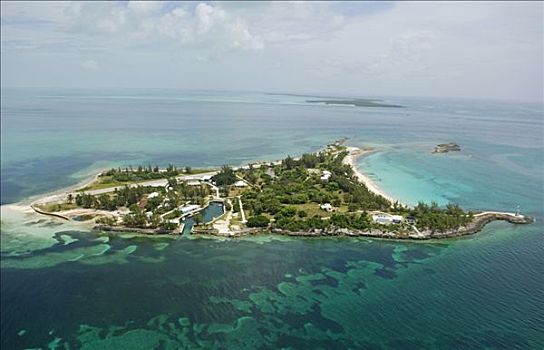 航拍,私人岛屿,贝里群岛,巴哈马