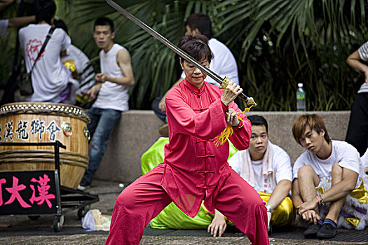 武术,太极拳,表演,九龙,公园,香港