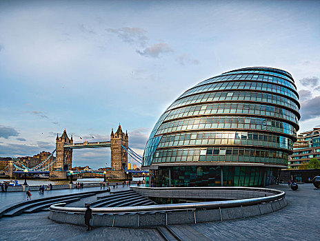 市政厅,塔桥,南华克,伦敦,英格兰,英国,欧洲