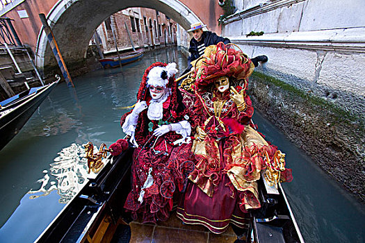 意大利,威尼斯,两个女人,衣服,服饰,狂欢,节日,享受