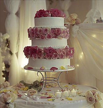 装饰,层次,婚礼蛋糕,桌子