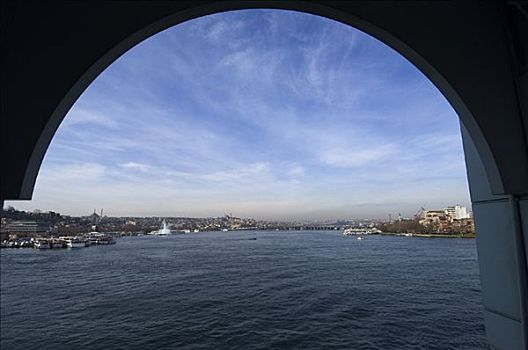 博斯普鲁斯海峡,加拉达塔,桥,伊斯坦布尔,土耳其