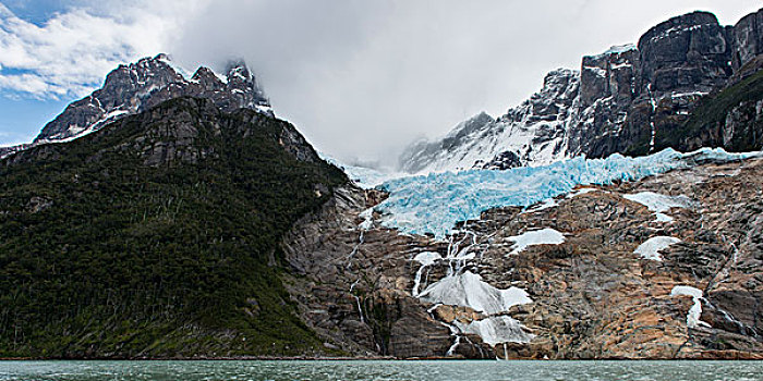 湖,山脉,背景,灰色,托雷德裴恩国家公园,巴塔哥尼亚,智利