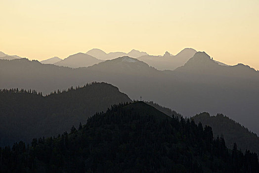 风景,山,靠近,巴伐利亚阿尔卑斯山,巴伐利亚,德国