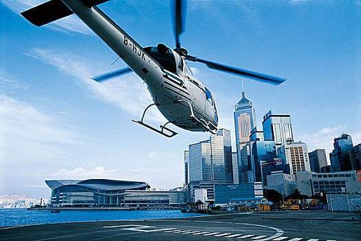 香港回归十周年图片展览维港直升飞机