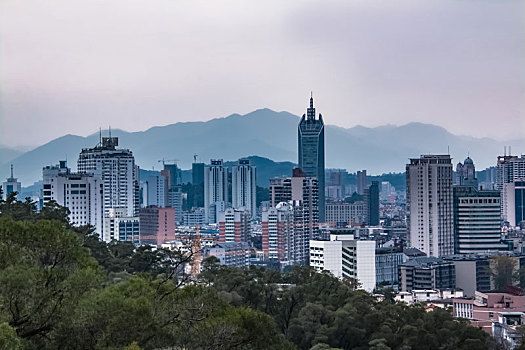 福建省福州市城区高楼建筑环境景观