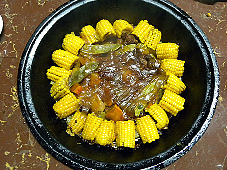 铁锅,炖菜,玉米,农家饭,风味