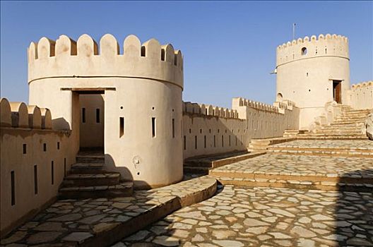 历史,砖坯,建筑,堡垒,城堡,哈迦,加尔比,山峦,巴提纳地区,区域,阿曼苏丹国,阿拉伯,中东