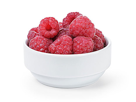 成熟,树莓,碗,隔绝,白色背景,背景