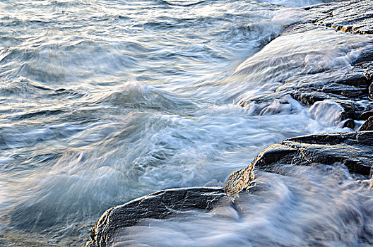 海浪,挤压,岩石,海岸线