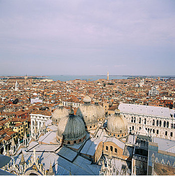 大教堂,俯视,威尼斯,意大利