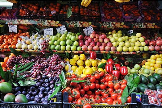 新鲜水果,蔬菜,市场
