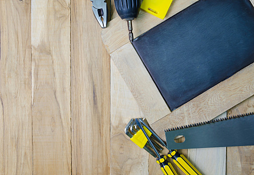 手工工具,黑板,俯视图,木桌子,俯视