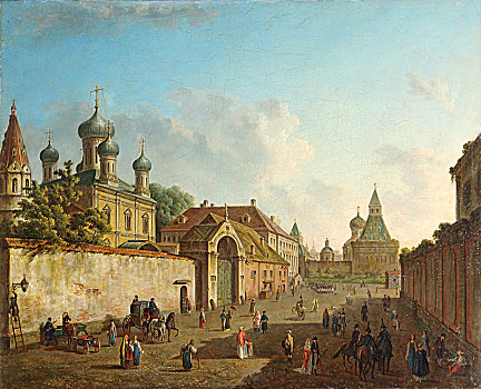 风景,大门,莫斯科,俄罗斯,19世纪,艺术家