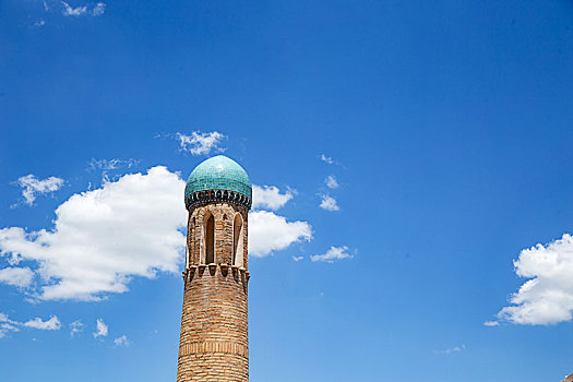 乌兹别克斯坦,科克,巴斯,清真寺,宣礼塔