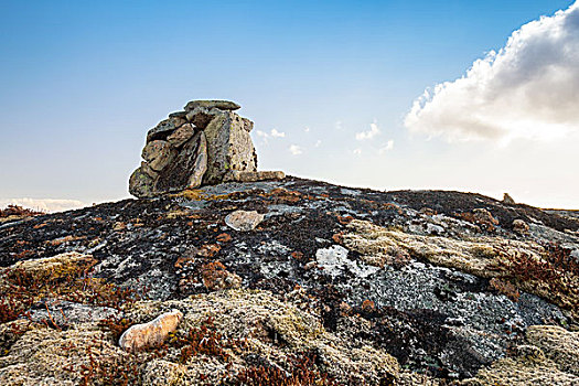 石头,累石堆,航标,上面,挪威