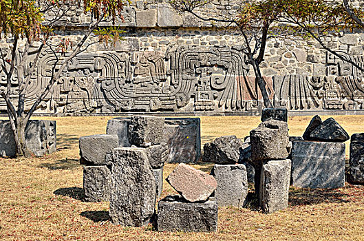 金字塔,羽毛,毒蛇,特写,遗址,霍齐卡尔科,莫雷洛斯,墨西哥,北美