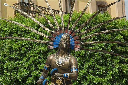 雕塑,舞者,历史,城镇,圣地亚哥,克雷塔罗,世界遗产,省,墨西哥