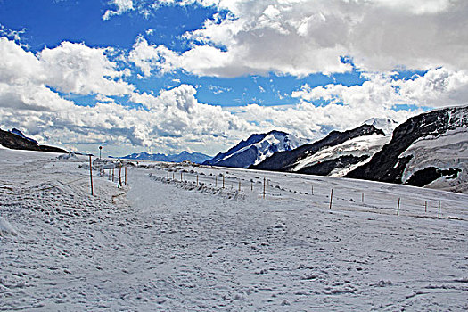 瑞士著名山峰少女峰雪景