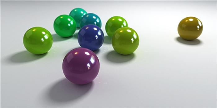 球体,蓝色,绿色,紫色
