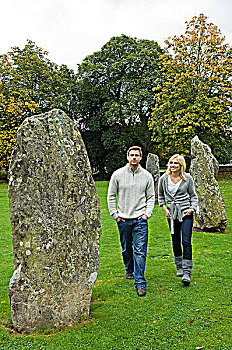 英国,北威尔士,伴侣,游览,巨石阵