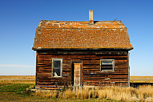 老,房子,草原,萨斯喀彻温,加拿大