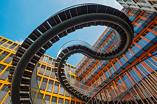 无限,楼梯,双螺旋,雕塑,艺术家,坚定,慕尼黑,巴伐利亚,德国,欧洲