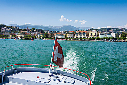 泛舟,湖,卢加诺,风景,提契诺河,瑞士