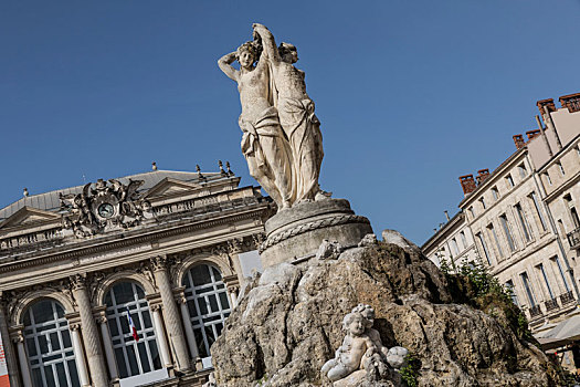 历史,喷泉,蒙彼利埃,法国南部