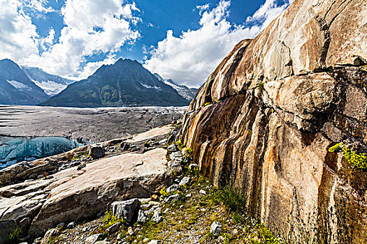 风景,冰河,区域,世界遗产,自然,场所,竞技场,瓦莱,罗纳河谷,瑞士