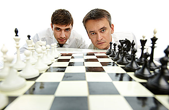 两个,下棋,运动员