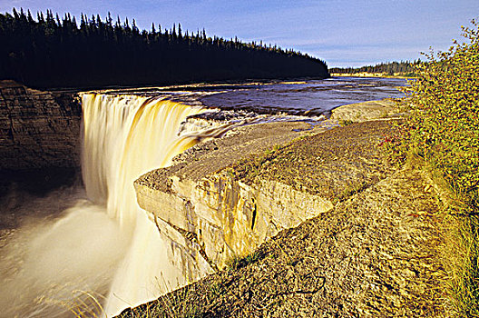 亚历山大,瀑布,相似,峡谷,加拿大西北地区,加拿大