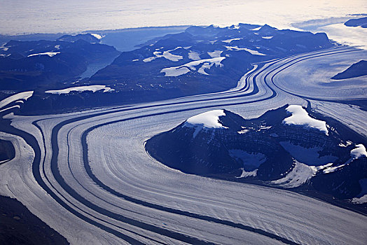 格陵兰,东方,沿岸,风景,山景,冰河