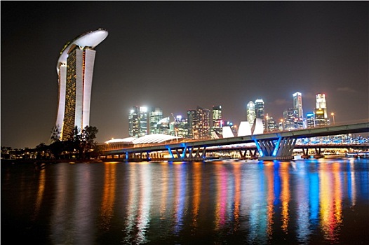 新加坡,夜晚,城市