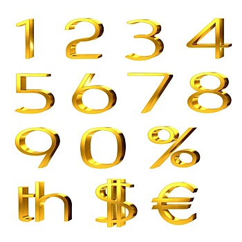 金色,数字,货币符号