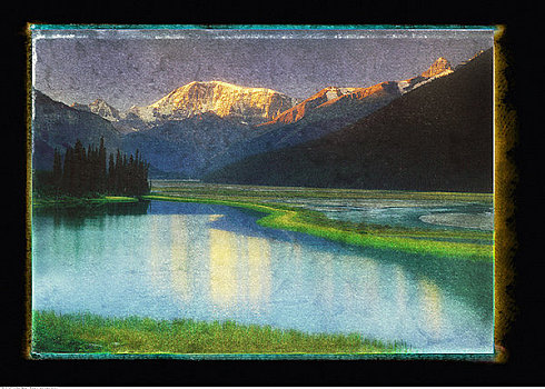 山,湖,碧玉国家公园,艾伯塔省,加拿大
