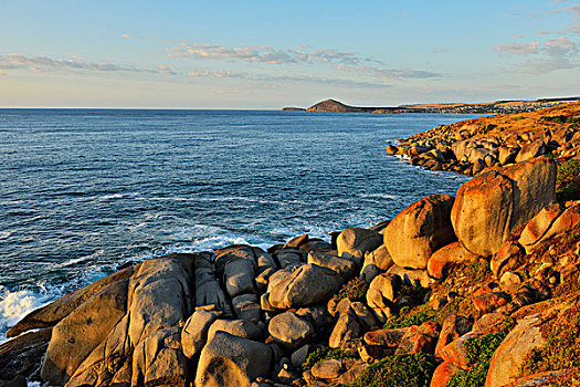 岩石,花冈岩,海岸,岛屿,港口,南澳大利亚州,澳大利亚