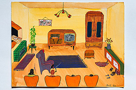 客厅,绘画,12岁,德国,欧洲