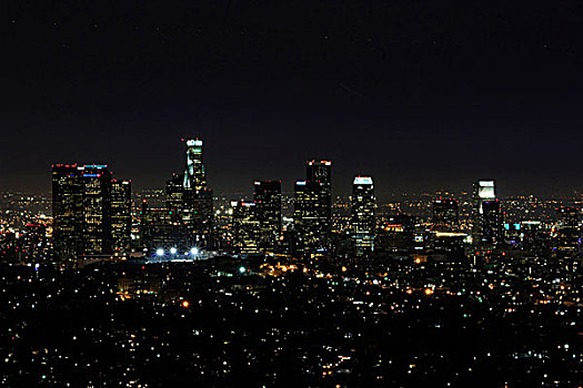夜晚,市区,洛杉矶,加利福尼亚