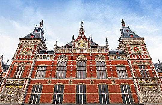 建筑,阿姆斯特丹,老建筑,中心,火车站,城市