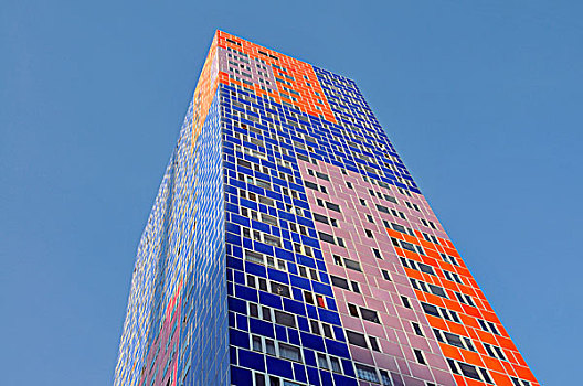 住宅,建筑,彩色,摩天大楼,北莱茵威斯特伐利亚,德国,欧洲