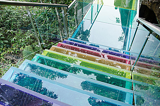 七彩玻璃楼梯