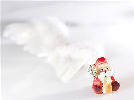 翼,白色背景,表面,杏仁蛋白软糖,圣诞老人