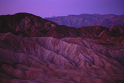 荒芜,山峦,黄昏,死亡谷国家公园,加利福尼亚,美国