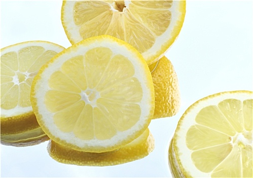 柠檬,上方,白色背景