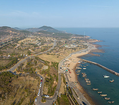 山东省青岛黄岛区海滨航拍图片