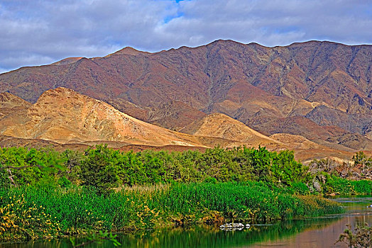 落基山,山脉,南方,非洲,橙色,河,边界,纳米比亚,南非