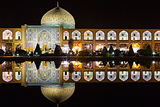 清真寺,夜晚,伊斯法罕,伊朗,亚洲